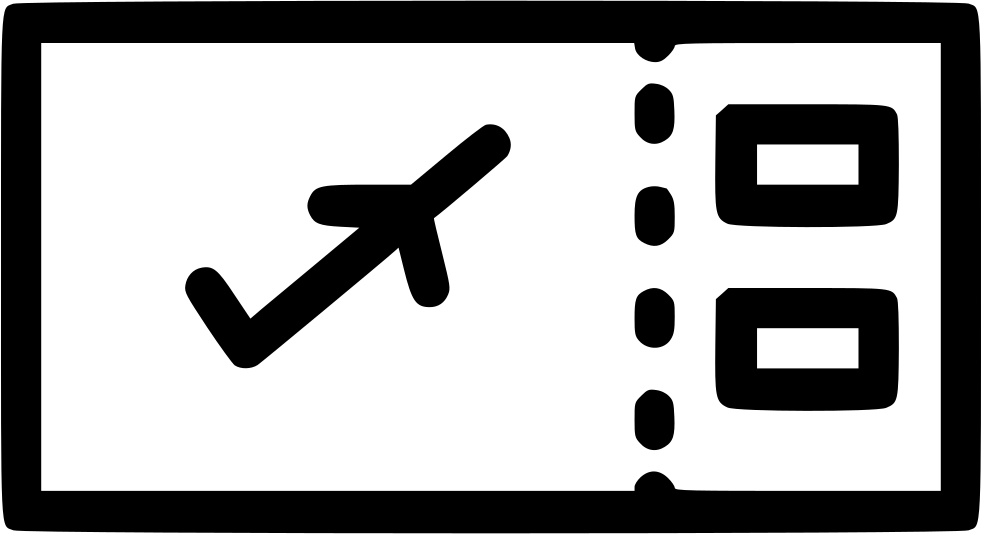 Picture Black And White Stock Air Boarding Pass Svg - Air Ticket Icon Png Clipart (981x534), Png Download