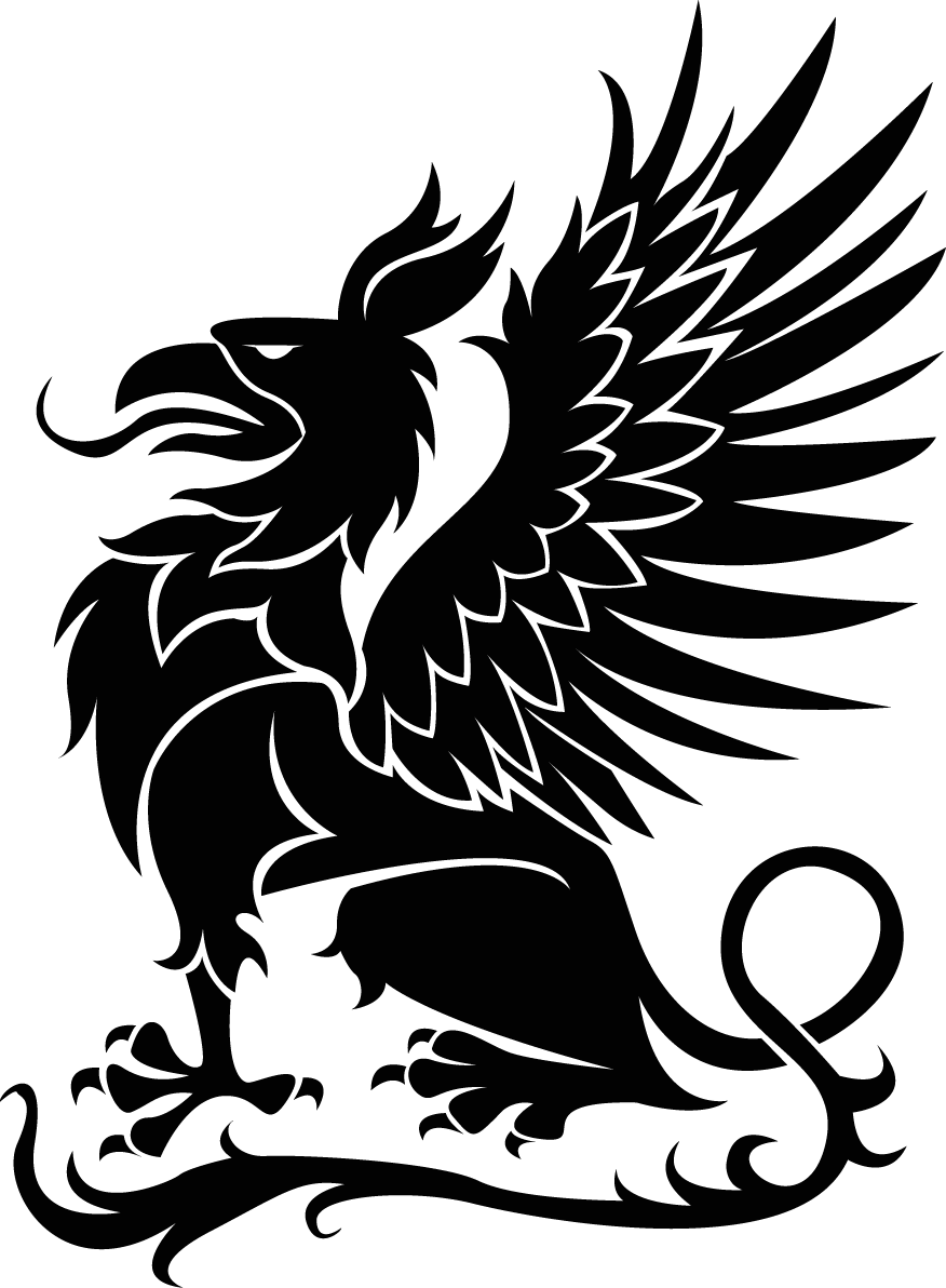 Griffin Black And White Png Clipart (876x1192), Png Download