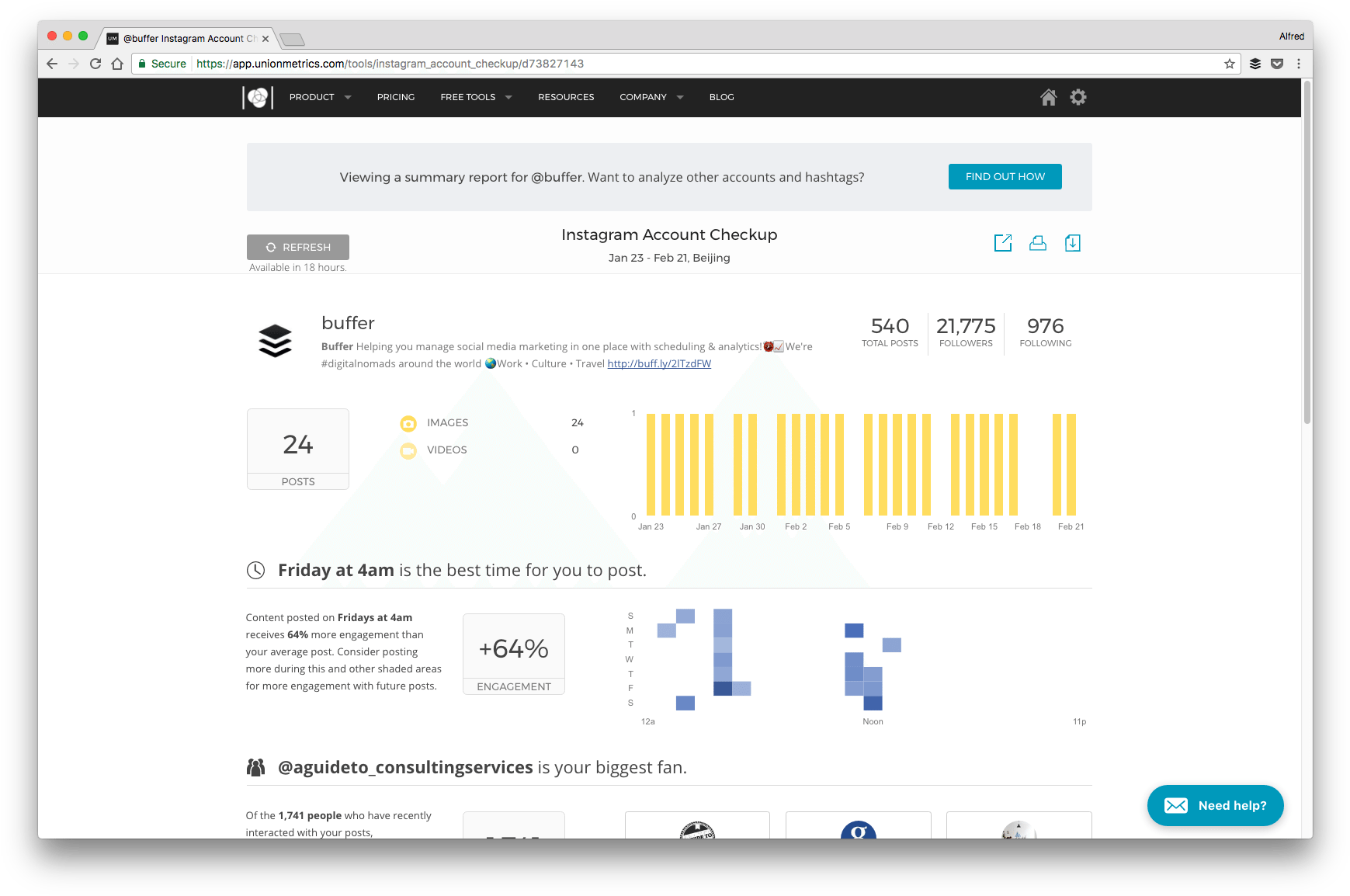 Instagram Analytics Union Metrics - Add User In Macbook Pro Clipart (1754x1165), Png Download