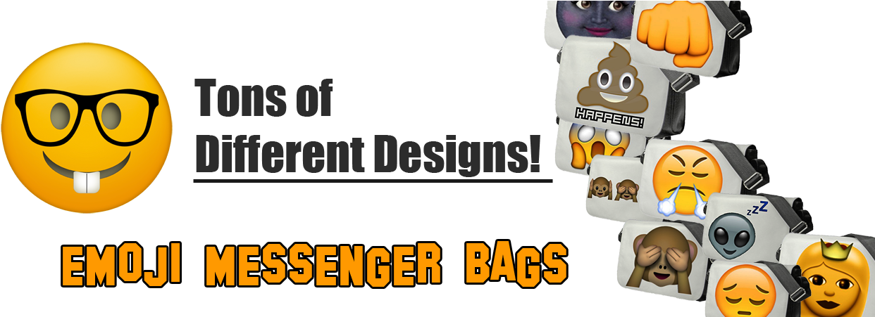 Emoji Backpacks - Cartoon Clipart (1290x450), Png Download