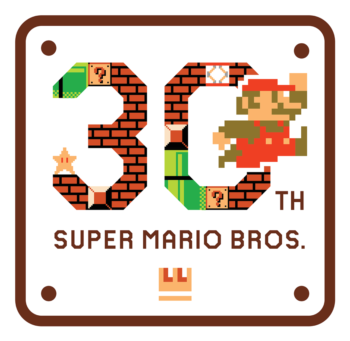 Super Mario Bros - Mario 30th Anniversary Logo Clipart (1280x1280), Png Download