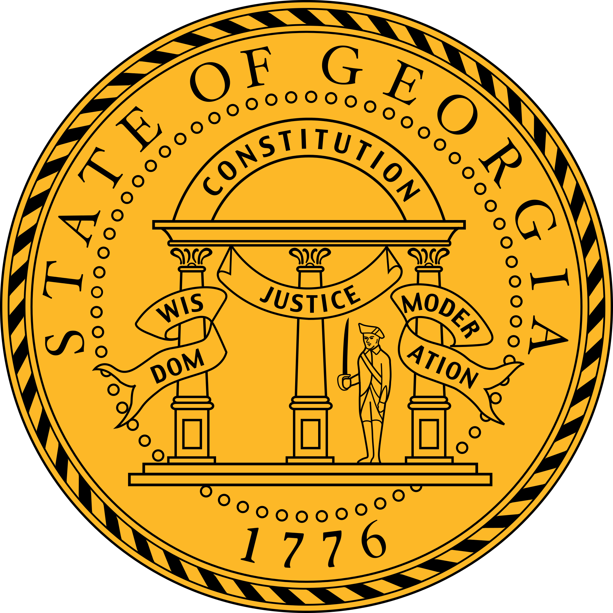 Georgia - Georgia State Seal Clipart (2000x2000), Png Download