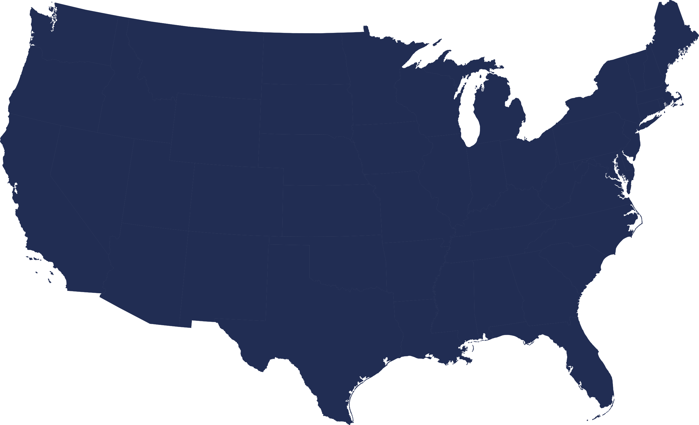 2422 X 1474 9 - Us Map Blue Clipart (2422x1474), Png Download
