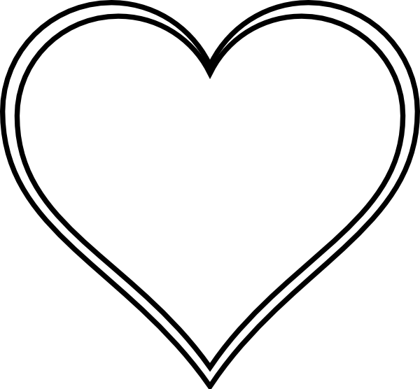 Double Outline Heart Clip Art At Clker - White Love Heart Icon - Png Download (600x556), Png Download