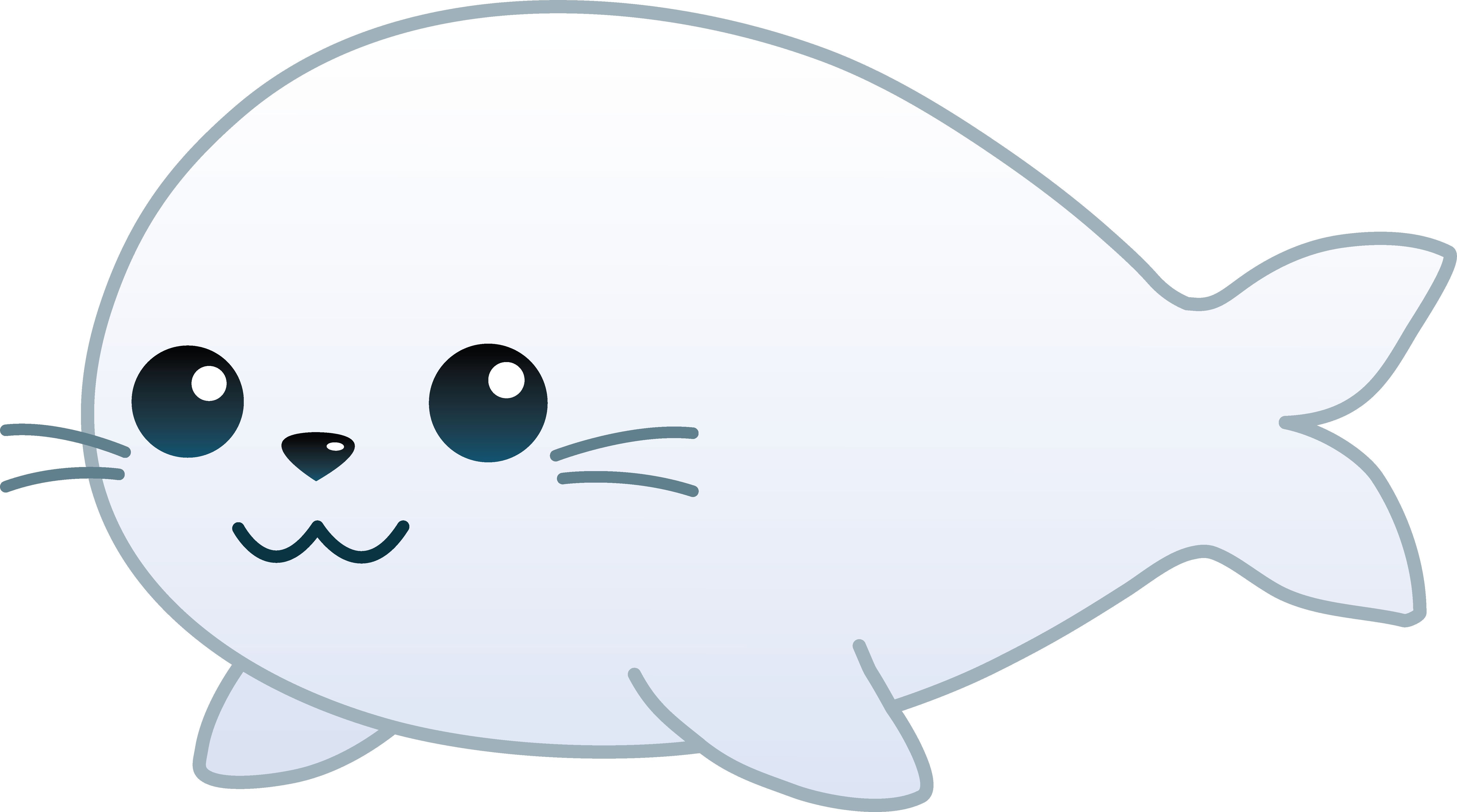 Seal Clipart Banner - Draw A Cute Sea Lion - Png Download (6802x3792), Png Download