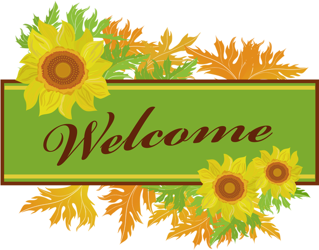 Sunflower Clipart Banner - Welcome Sign Clipart - Png Download (640x523), Png Download