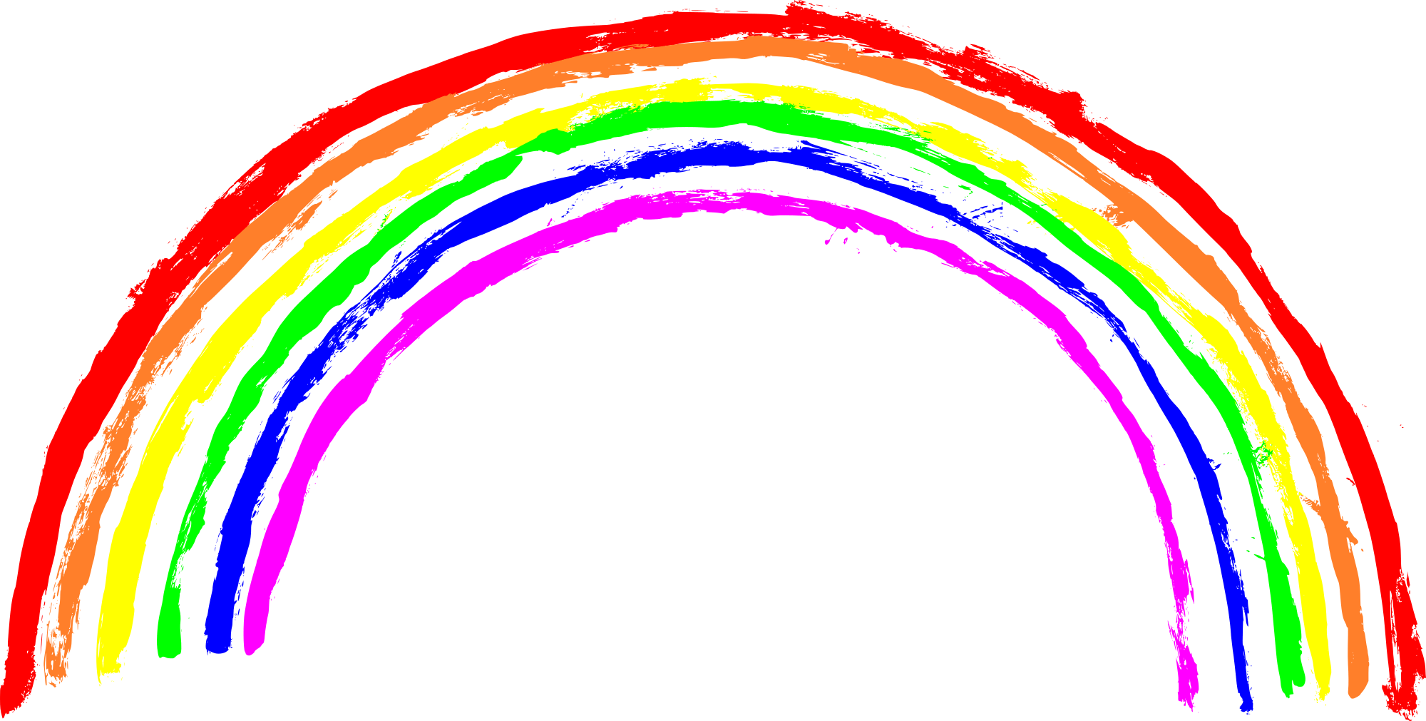 Rainbow Png Transparent Clipart (2000x1011), Png Download