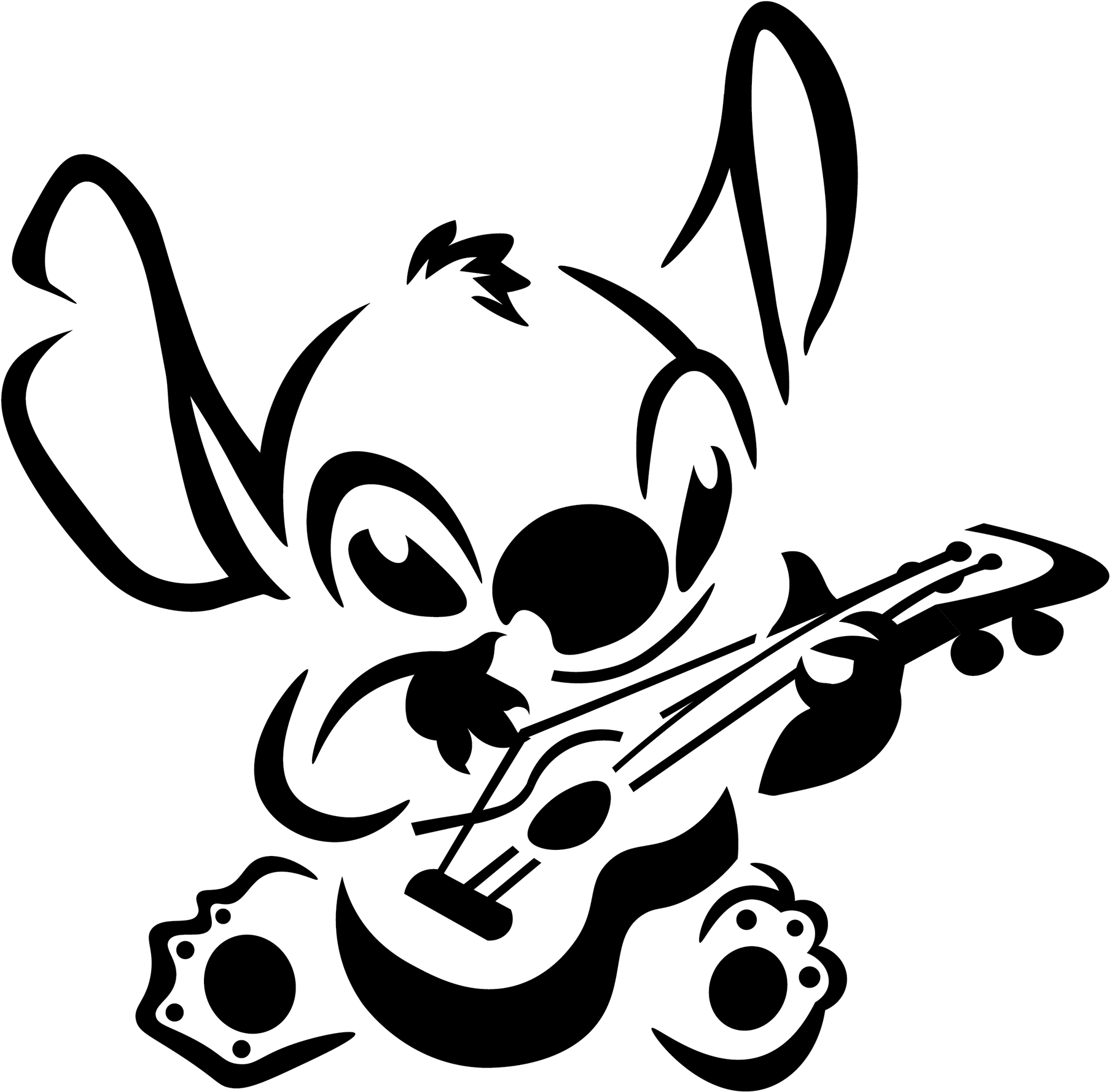 Hanging Lilo And Stitch Spiral Birthday Decoration - Lilo And Stitch Stencil Clipart (1920x1920), Png Download