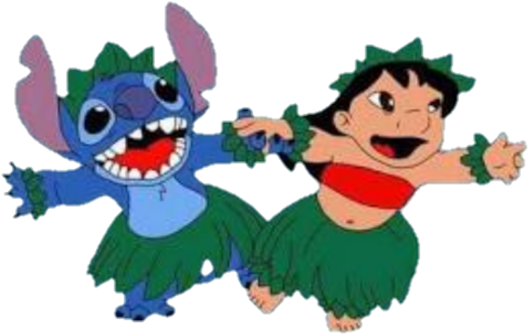 #lilo #liloandstitch #stitch #hawaii #hawain #leaf - Lilo And Stitch Dancing Clipart (1024x1024), Png Download