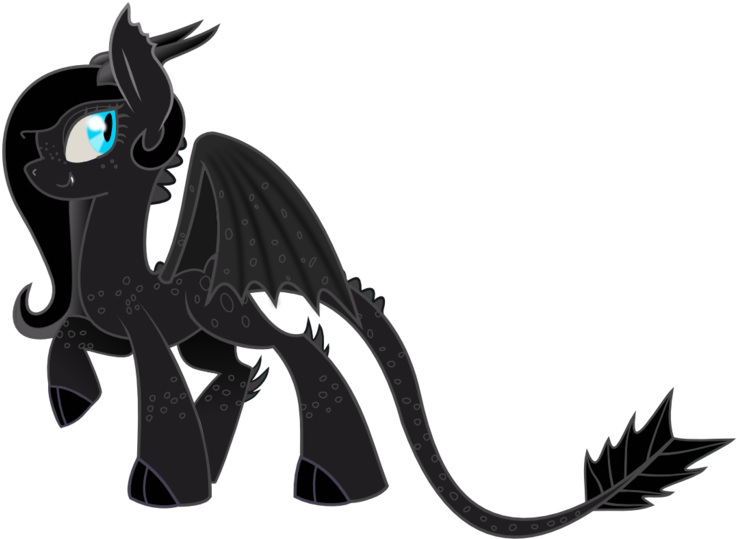 Sketchy Brush, Black Fur, Dracony, Dragon, Dragon Wings, - Illustration Clipart (800x566), Png Download