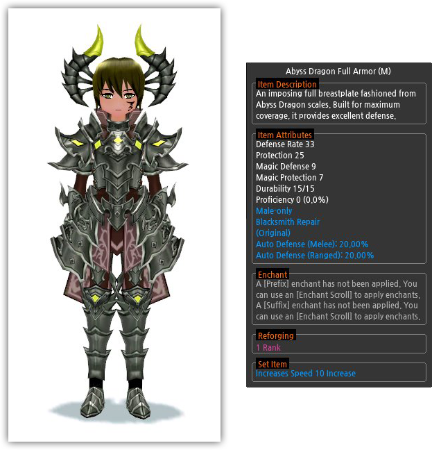 Abyss Dragon Full Armor - Abyss Dragon Armor Mabinogi Clipart (623x648), Png Download