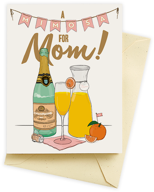 Mimosa Png - Mimosa Mothers Day Card Clipart (600x777), Png Download