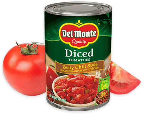 Diced Zesty Chili Page Image - Del Monte Zesty Chili Style Tomatoes Clipart (1050x500), Png Download