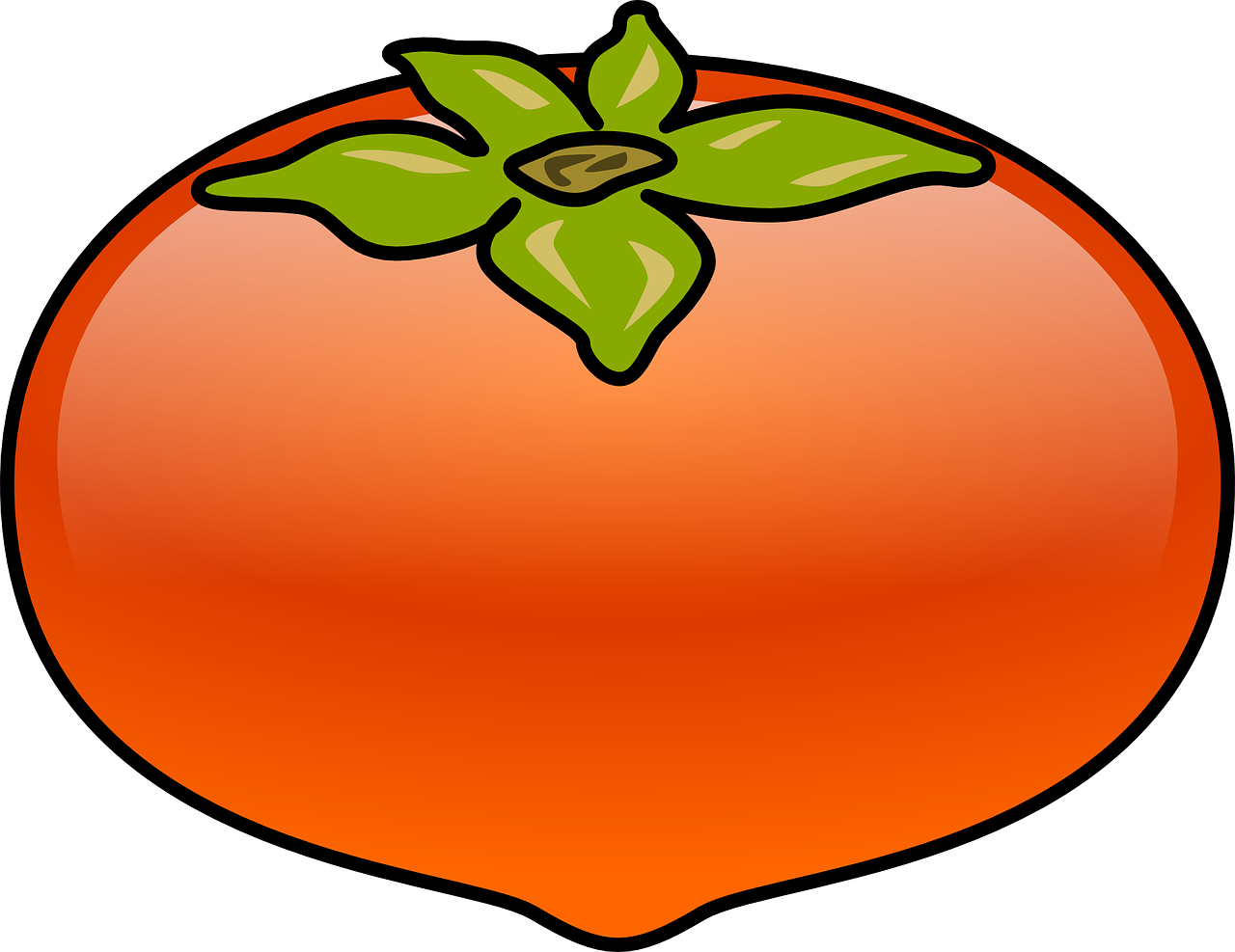 Tomato Red Vegetable - Kaki Clipart - Png Download (1280x987), Png Download