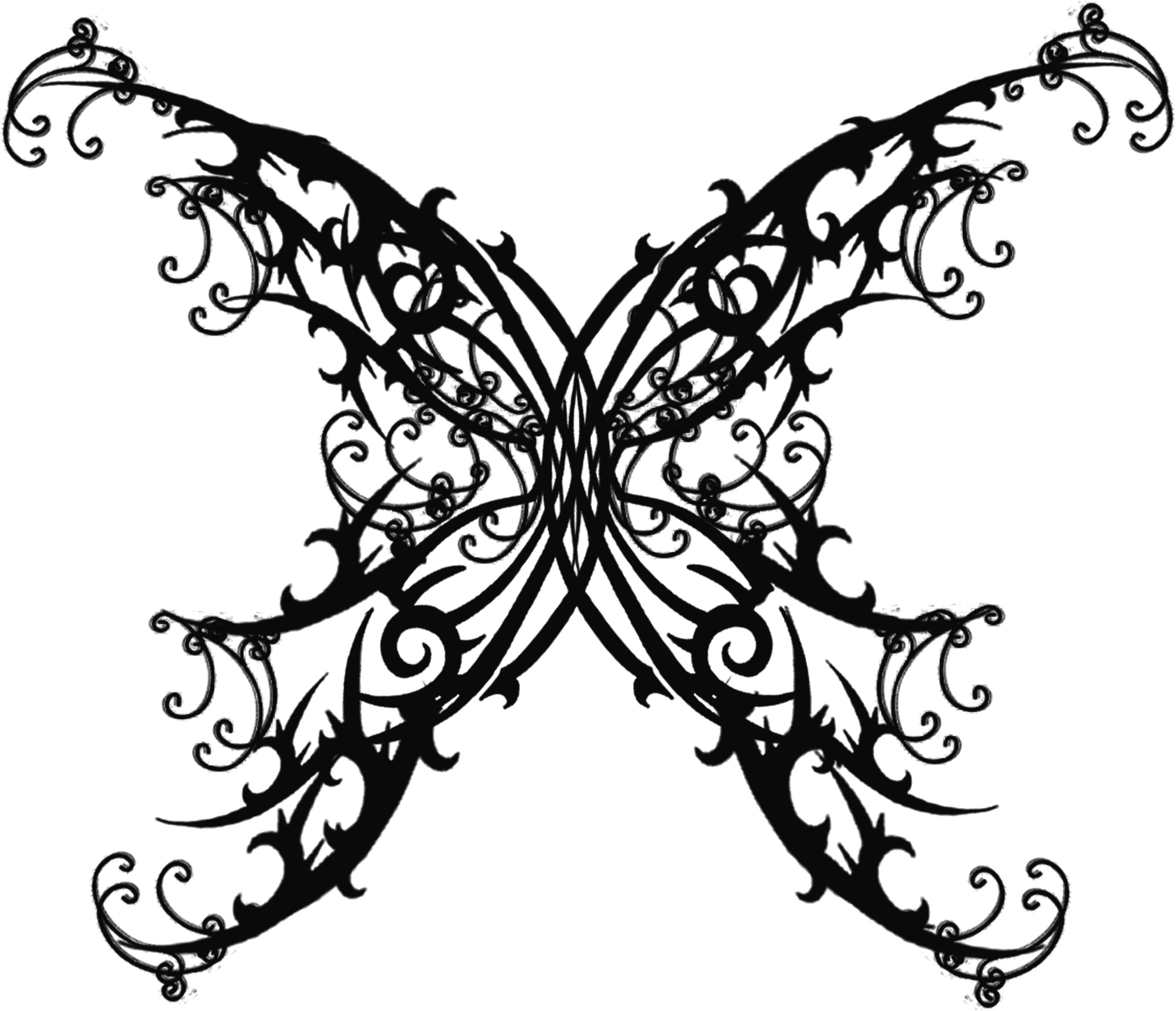 Goth Tattoo Png Photo - Butterfly Tattoo Clipart (2700x2321), Png Download