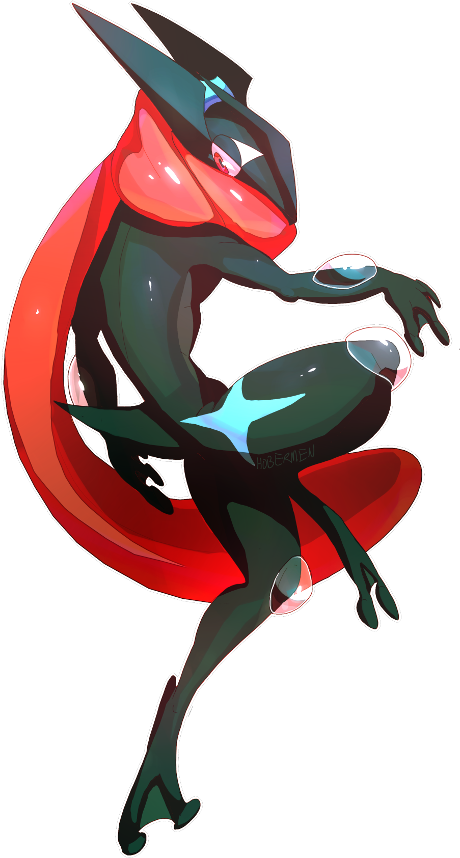 Greninja - Shiny Greninja Art Clipart (1280x1757), Png Download
