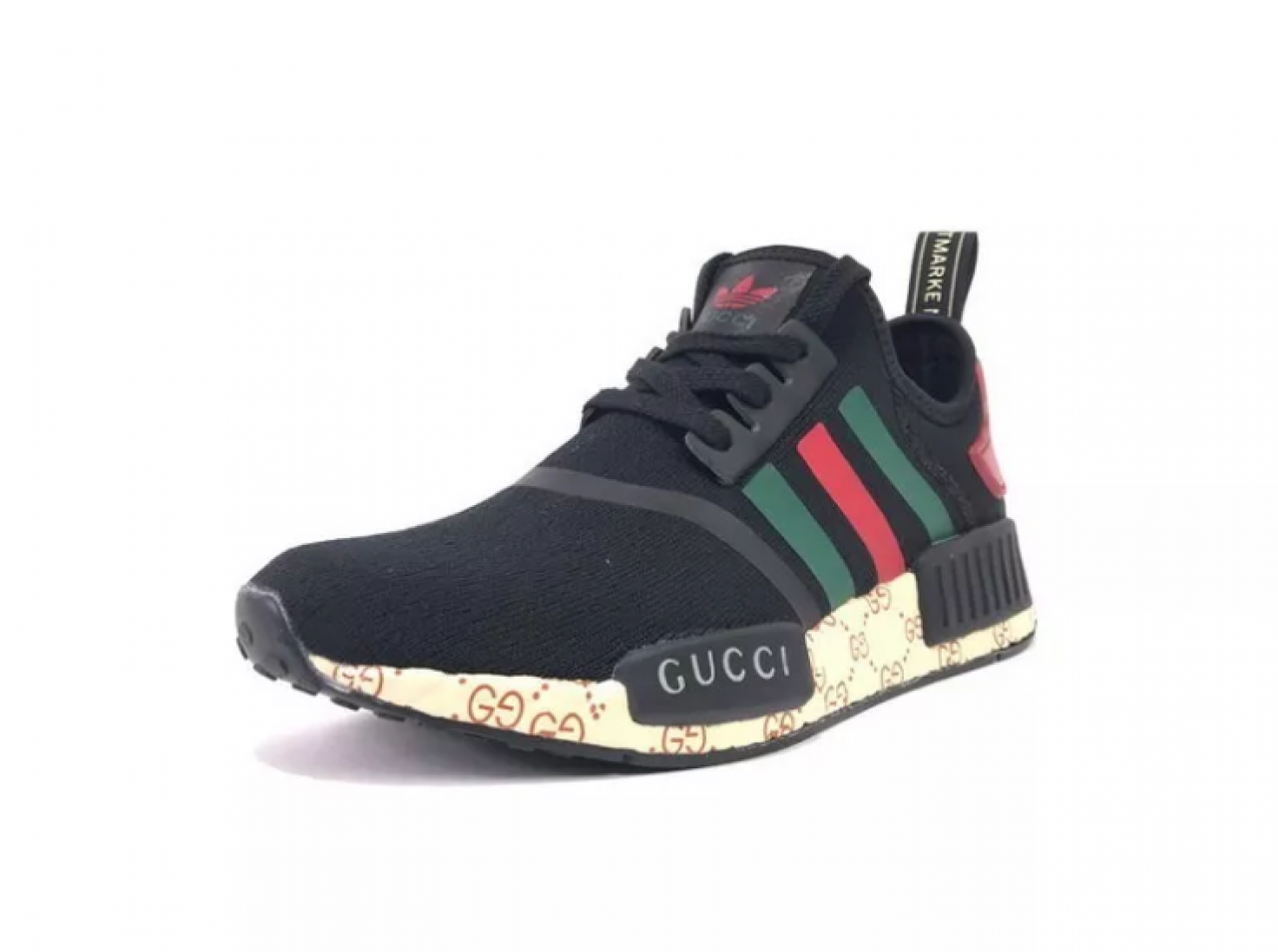 Adidas Nmd R1 Primeknit Gum Throwback Sneakers - Sneakers Clipart (1280x1280), Png Download