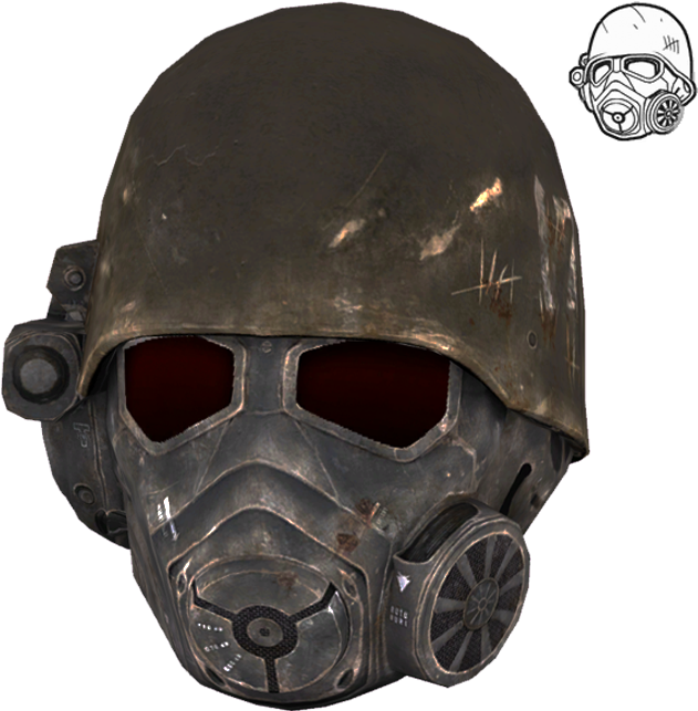 With A New Vegas Ranger Helmet Clipart (631x643), Png Download