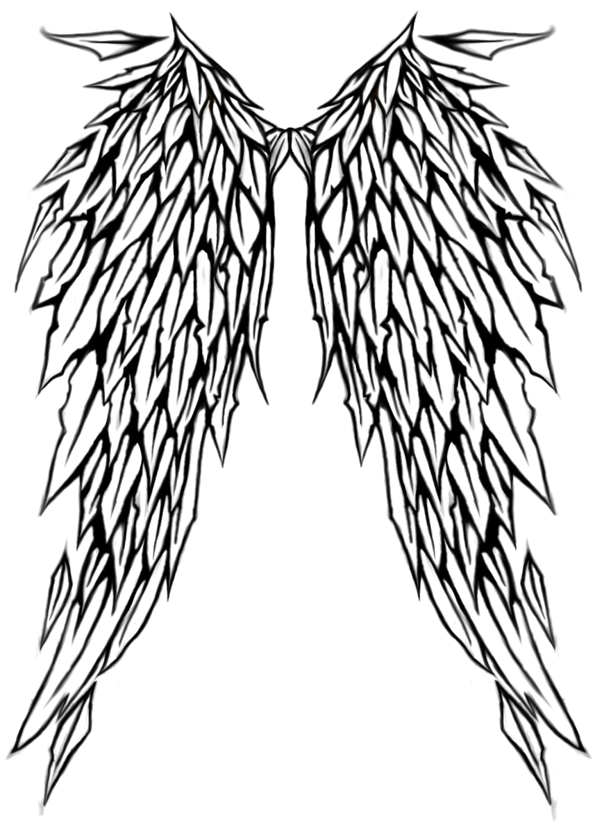Goth Tattoo Png Picture - Angel Wings Tattoo Png Clipart (900x1259), Png Download