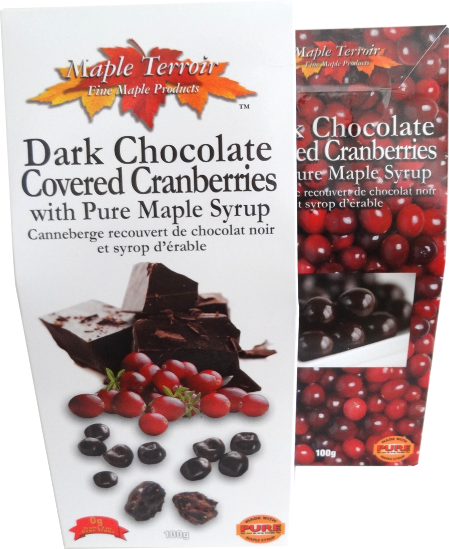 Dark Chocolate Covered Cranberry & Canadian Maple Syrup Clipart (900x1100), Png Download