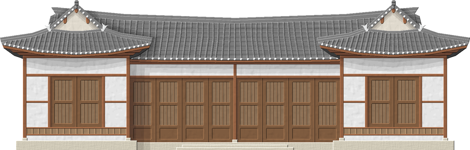 A House In The Village - Hanok Korea Png Clipart (1580x506), Png Download