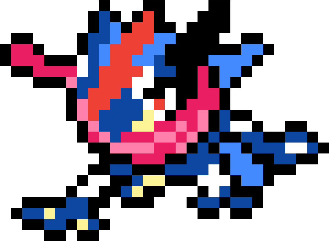 Ash-greninja - Greninja Ash Pixel Art Clipart (1184x1184), Png Download