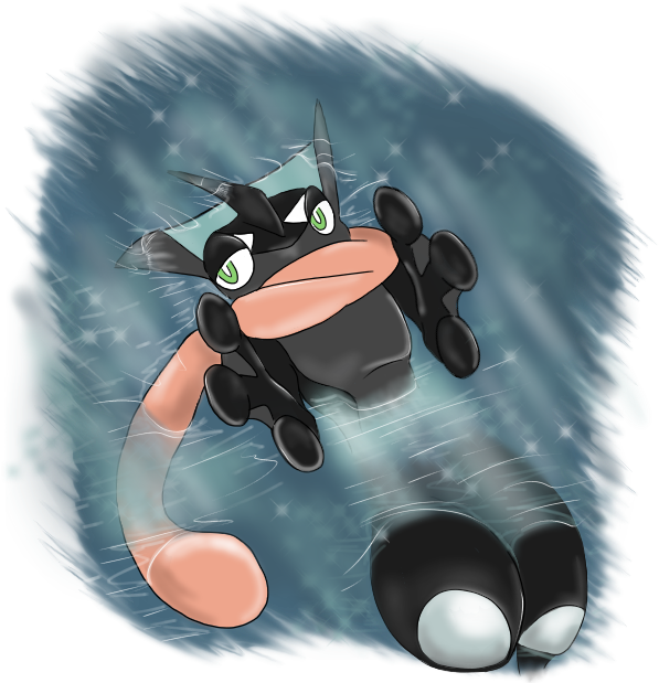 Greninja Drawn By Lady-darky - Cartoon Clipart (620x620), Png Download