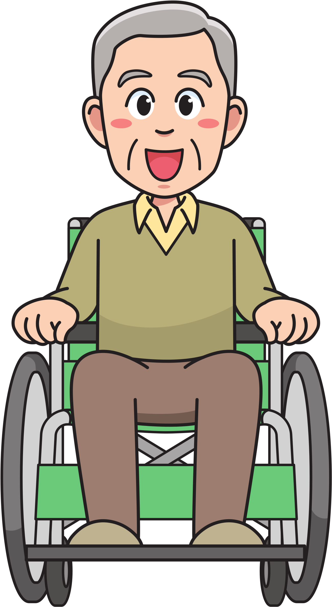 Grandfather Png Free Download - Grandfather In The Wheelchair Clipart (1327x2400), Png Download
