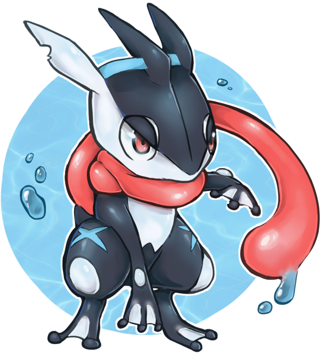 Pokemon Shinypokemon Greninja Water Freetoedit - Chibi Greninja Clipart (643x706), Png Download