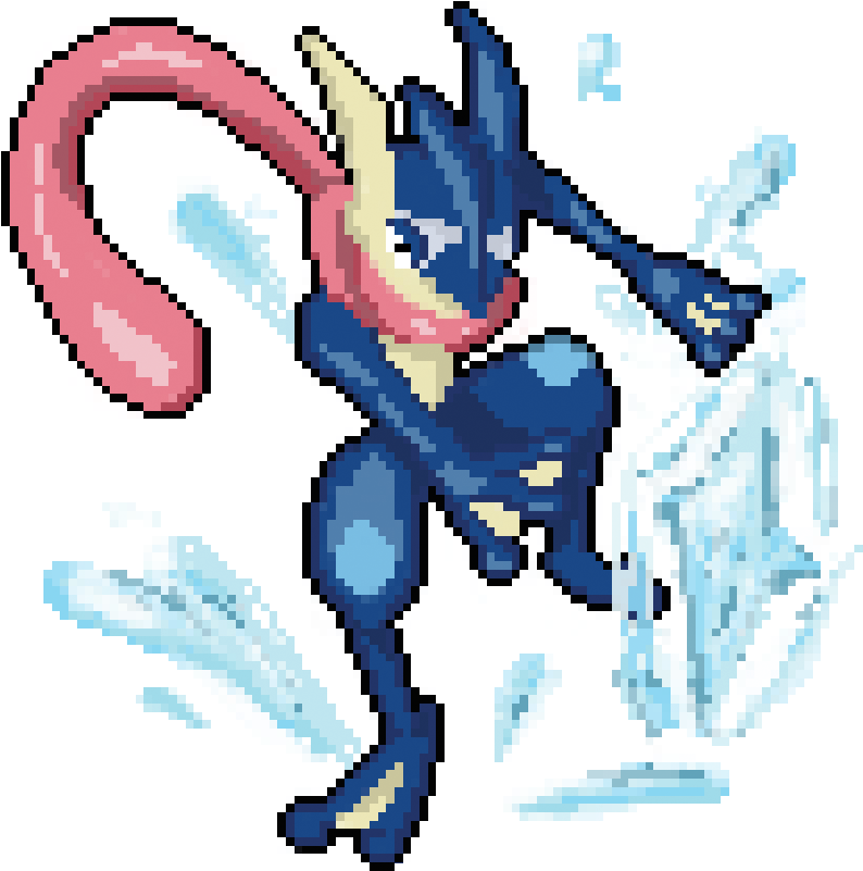 Greninja Transparent Pixel Art Image Free Stock - Pixel Art Pokemon Green Ninja Clipart (794x801), Png Download