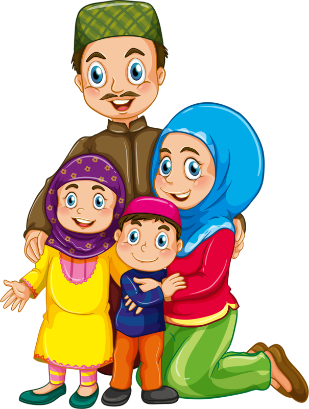 Grandfather Clipart Islamic - Muslim Family Clipart - Png Download (605x800), Png Download