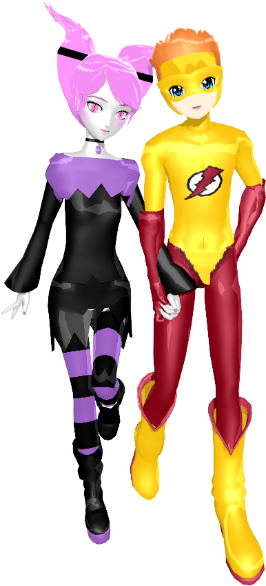 Young Justice Achtergrond Titled Jinx And Kid Flash - Jinx Teen Titans Figure Clipart (478x850), Png Download