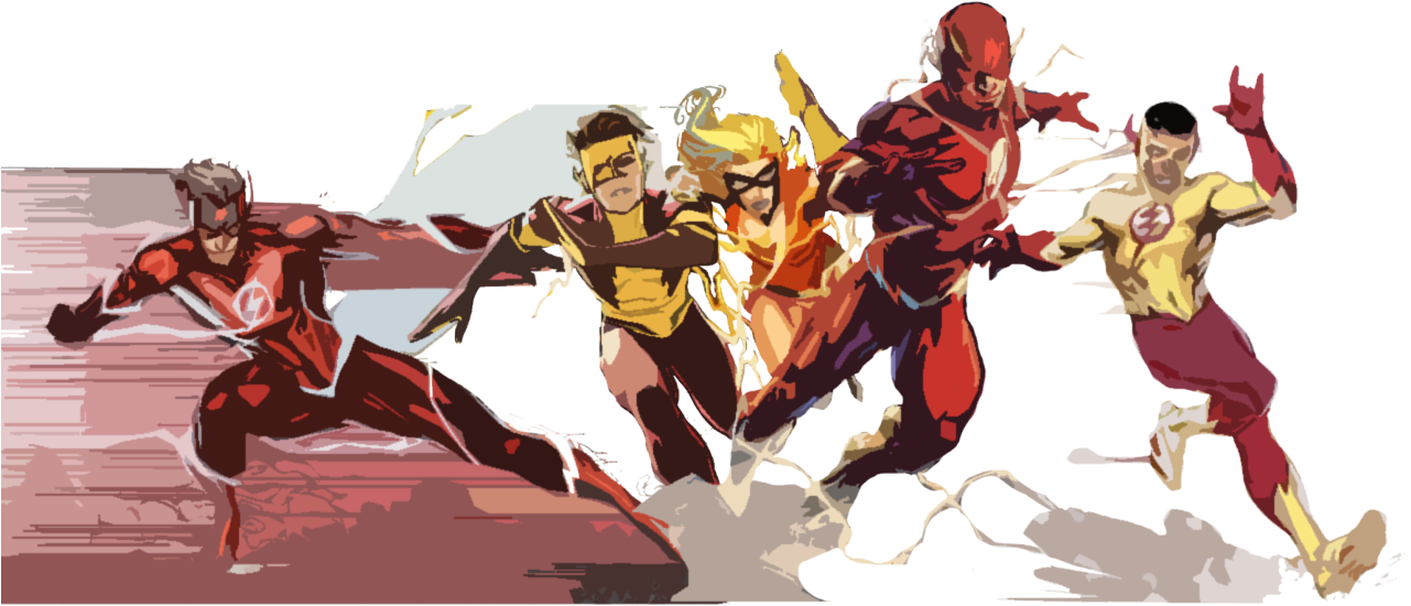 The Flash/wally West I, Impulse/bart Allen, Jessie - Dc Rebirth Flash Wally West Transparent Clipart (1280x674), Png Download