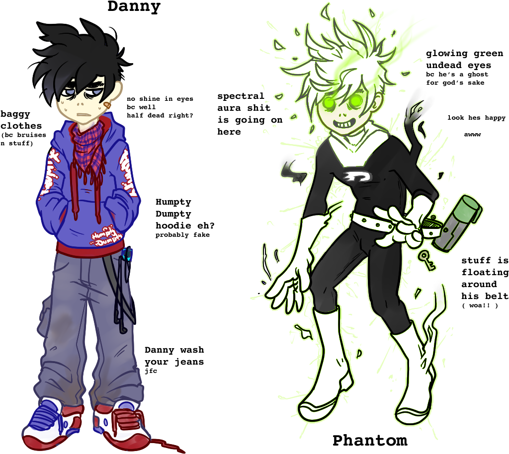 Danny, 14, Half Ghost - Danny Phantom Au Clipart (1024x914), Png Download