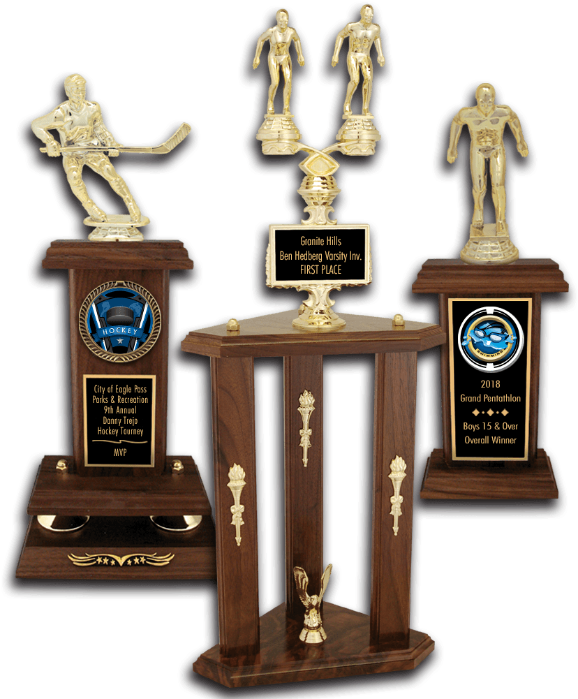 Gymnastics Solid Walnut Trophies - Trophy Clipart (1000x1000), Png Download