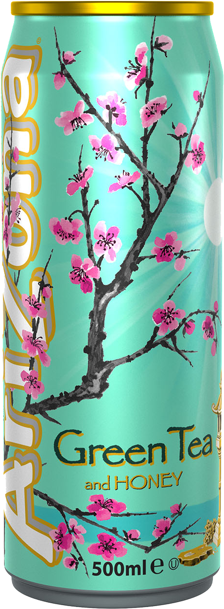 Arizona Green Tea And Honey Cans 12 X 0,5 Liter - Arizona Green Tea Clipart (840x1360), Png Download