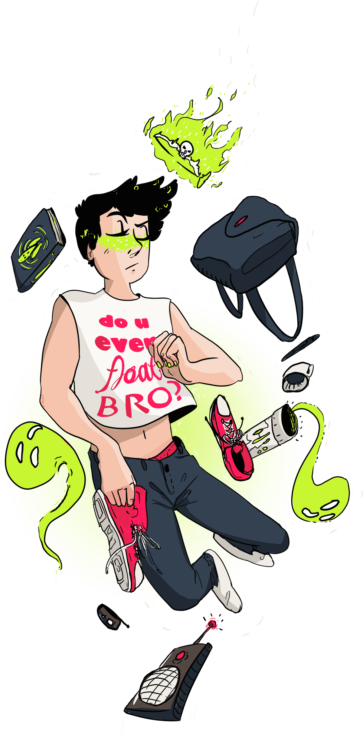 Is Danny Phantom Trans - Cartoon Clipart (1200x2447), Png Download