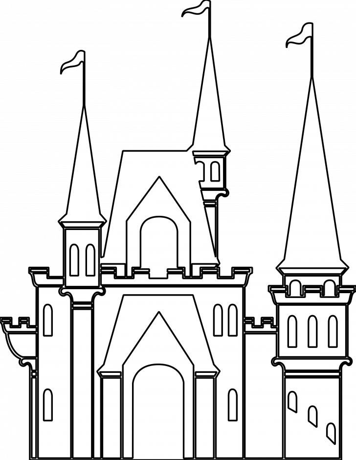 Medium Size Of How To Draw A Disney Castle Easy Cartoon - Castle Clipart Black And White - Png Download (728x940), Png Download