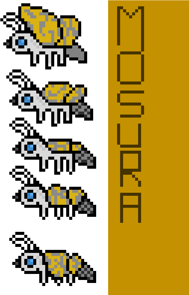 Colored Mothra/mosura Spritesheet - Illustration Clipart (640x980), Png Download