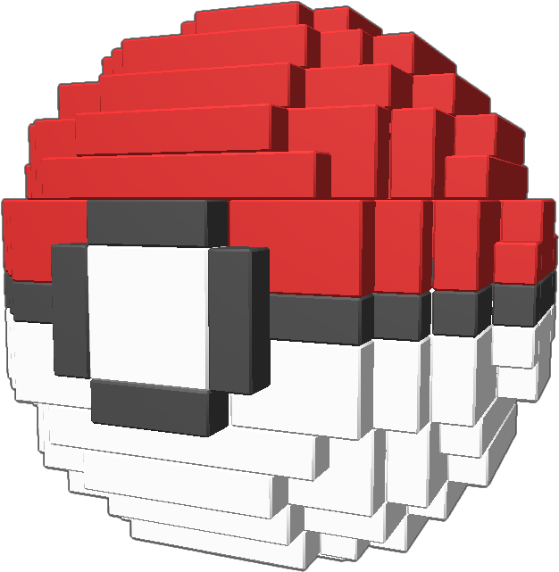 A 3d Pixel Art Pokeball From Pokemon - Pokeball Pixel Art Clipart (626x641), Png Download
