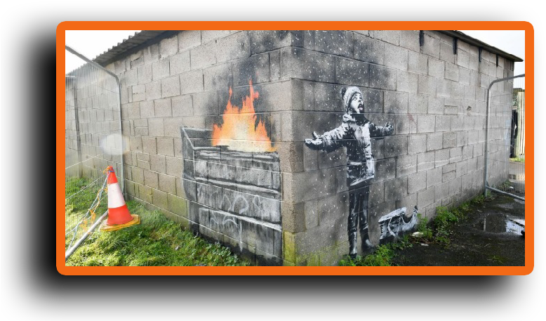Banksy Comes To Brentwood - Port Talbot Banksy Clipart (801x466), Png Download