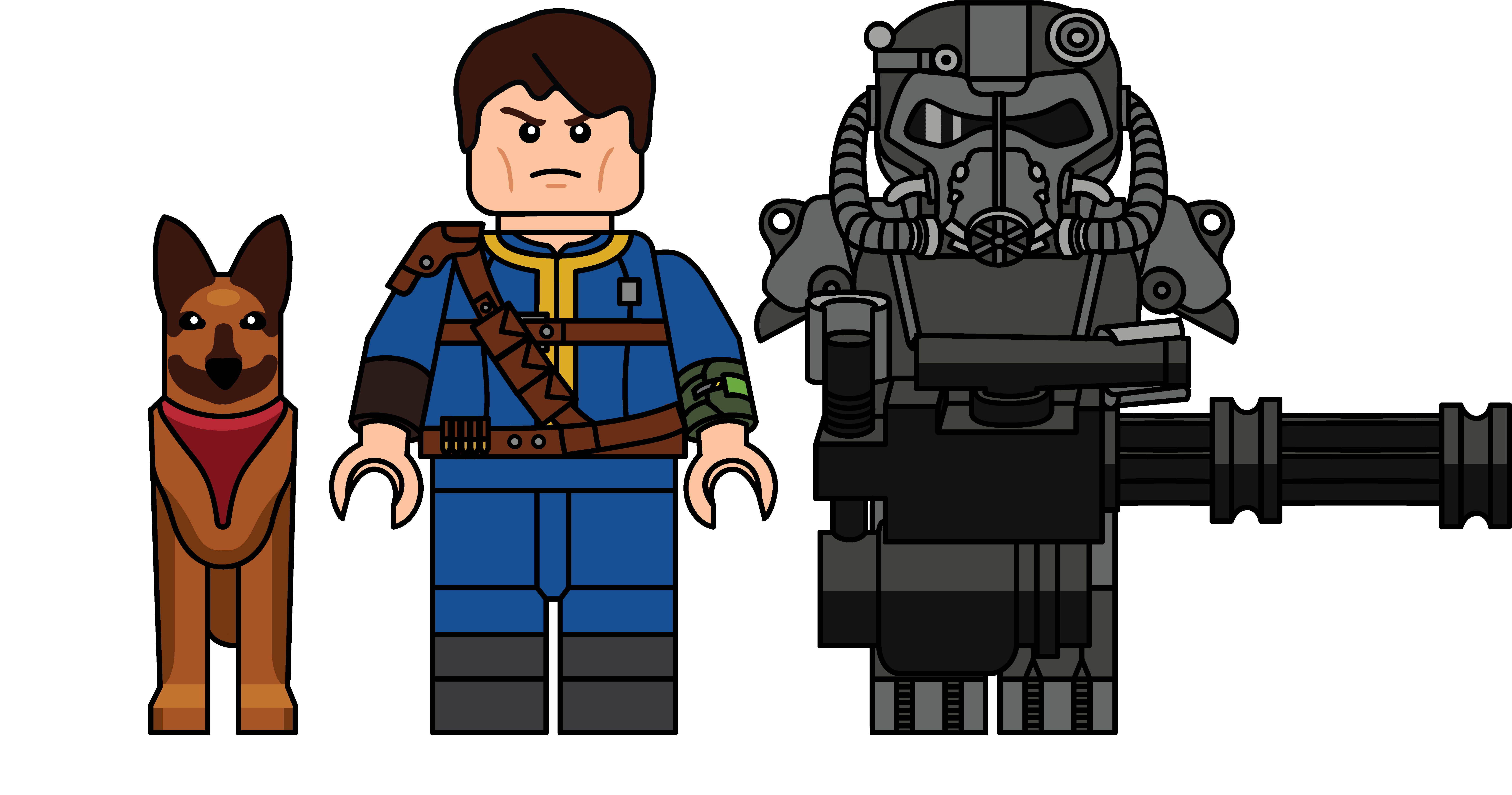 I Designed Some Fallout-themed Lego Minifigs Including - Fallout Power Armor Cartoon Clipart (8000x5000), Png Download