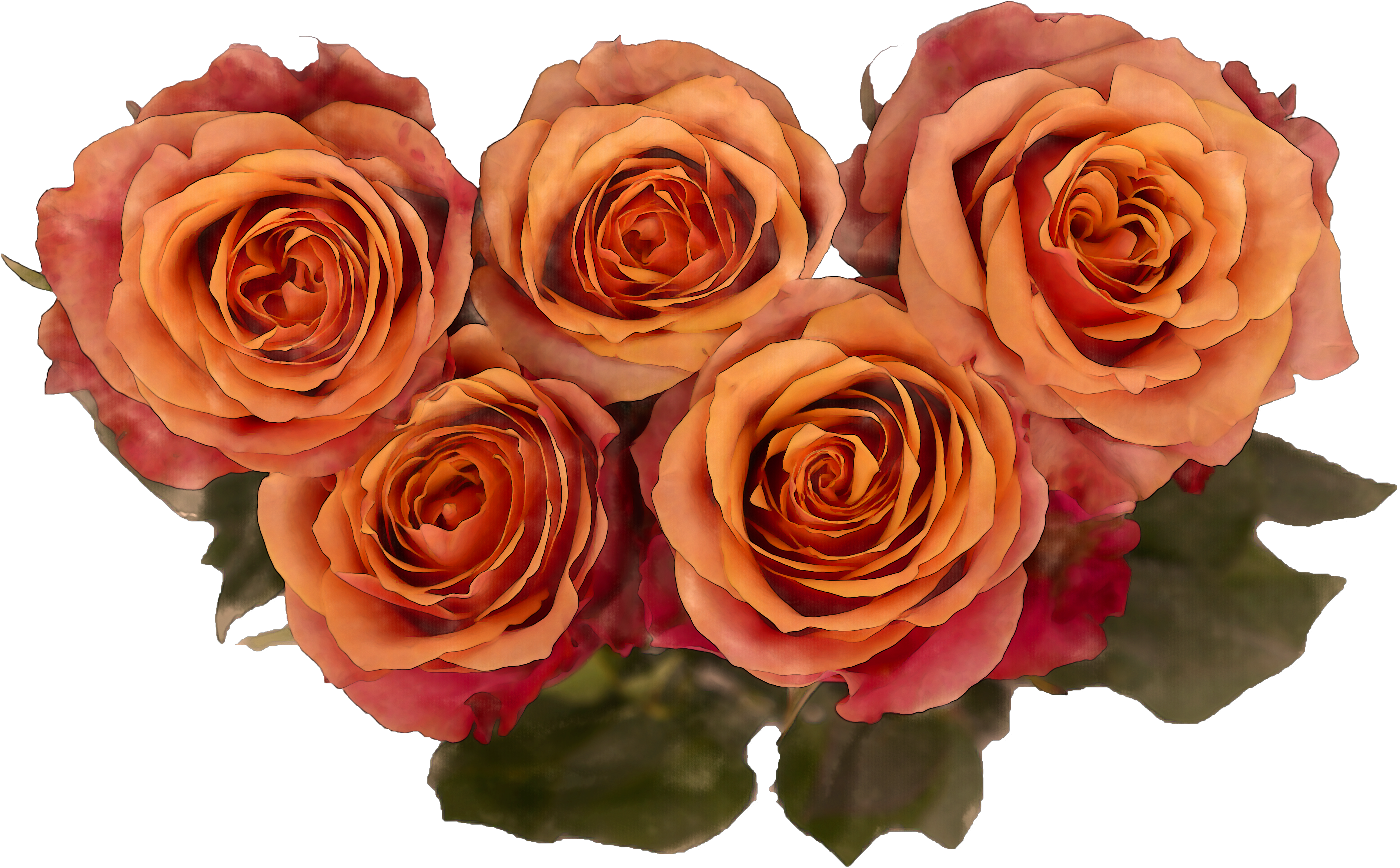 Watercolor Royalty Free Roses Png - Garden Roses Clipart (4000x2880), Png Download