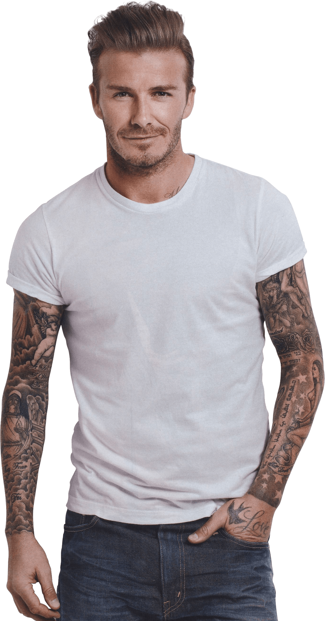 David Beckham Tattoos - Beckham Png Clipart (1073x2048), Png Download