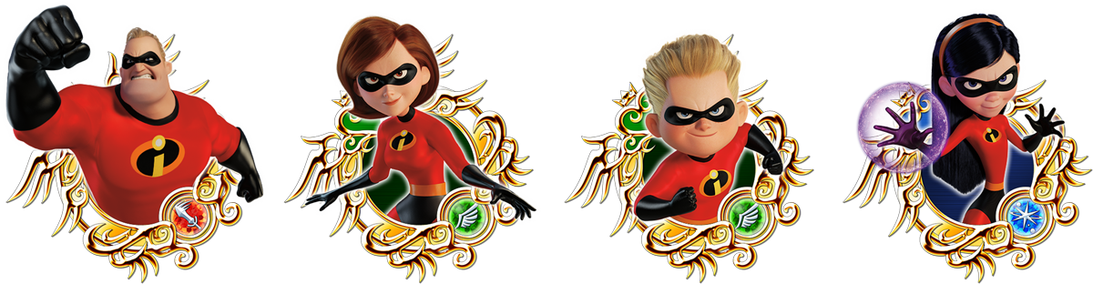 Incredibles Medals - Kingdom Hearts Union X Incredibles Clipart (1200x312), Png Download