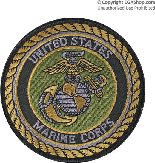 Olive Drab United States Marine Corps Iron On Patch - United States Marine Corps Clipart (600x600), Png Download