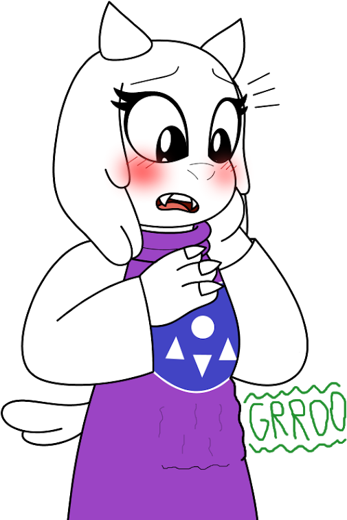 Toriel Stomach Growl , Png Download - Stomach Growl Fan Art Clipart (505x757), Png Download