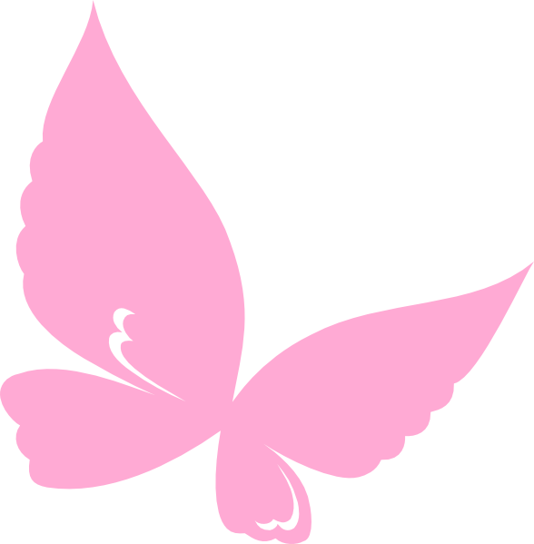 Pink Butterfly Vector Png Clipart (588x599), Png Download