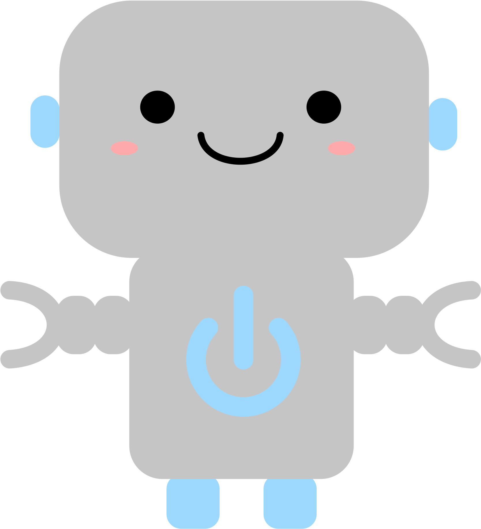 Robotic Art T-shirt Droide Power Symbol - Robot Kawaii Png Clipart (698x750), Png Download