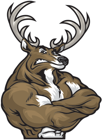 Cartoon Muscle Deer Clipart (600x600), Png Download